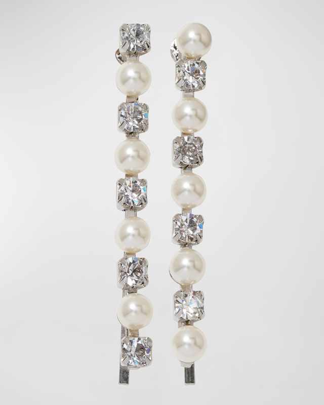 Zoe Pearly Crystal Bobby Pins, Set of 2